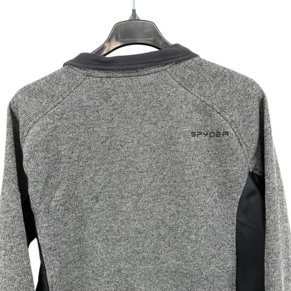 Spyder Outbound Mens XL Pre-Owned‎ Gray Black 1/4 Zip Fleece Pullover Jacket Top